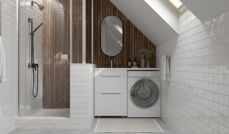 Тумба под стиральную машину Forte 120, напольная левая