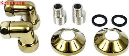 Полотенцесушитель водяной Двин Bubble 3 80/50 1"-3/4"-1/2" золотой хром