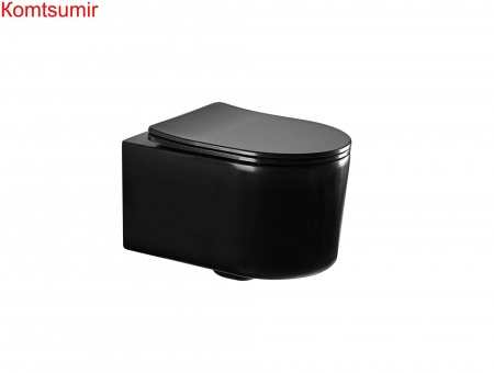 Унитаз-компакт подвесной безободковый AQUATEK МИЯ AQ2004-MB 490*370*340 мм, черный матовый, горизонтальный выпуск, тонкое сиденье с механизмом плавного закрывания, крепеж Унитаз-компакт подвесной безободковый AQUATEK МИЯ AQ2004-MB 490*370*340 мм, черный матовый, горизонтальный выпуск, тонкое сиденье с механизмом плавного закрывания, крепеж