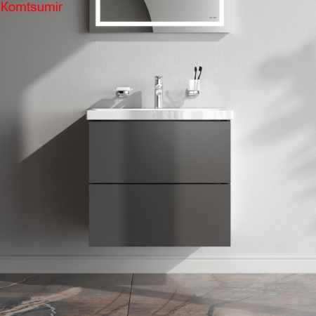 M90FHX06022GM GEM, База под раковину, подвесная, 60 см, 2 ящика push-to-open, графит матовый