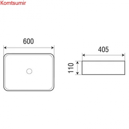 Раковина Azario 600х405х110 накладная, белый (AZ-2174)