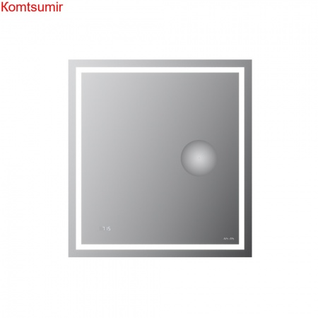 M91AMOX0653WG Универсальное зеркало с контурной Led-подсветкой, часами и косметическим зеркалом 65