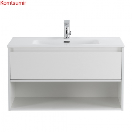 База под раковину подвесная с ящиком и открытой полкой BelBagno KRAFT-1000-1C-SO-BO Bianco Opaco