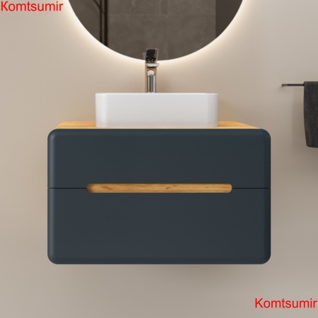 Тумба Solare 80 подвесная Дуб Крафт золотой/Антрацит