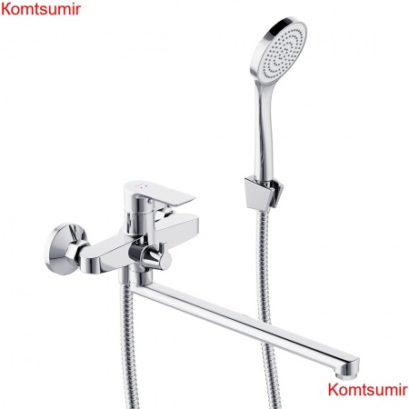 Damixa 479500000 Apollo Смеситель для ванной и душа с универсальным изливом и душ.набором, хром