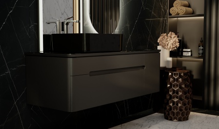 Тумба Shine 120  с Музыкальным Модулем подвесная антрацит