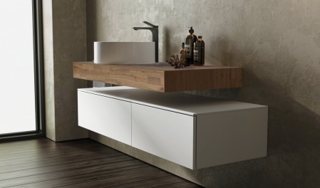 Тумба Modulare 140 подвесная белая