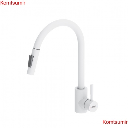 Dorff D3007533 Logic Кухонный смеситель  с вытягивающимся изливом, белый