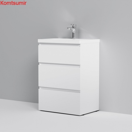 M91FSX0602WG GEM S, База под раковину, напольная, 60 см, 3 ящика, белый глянец