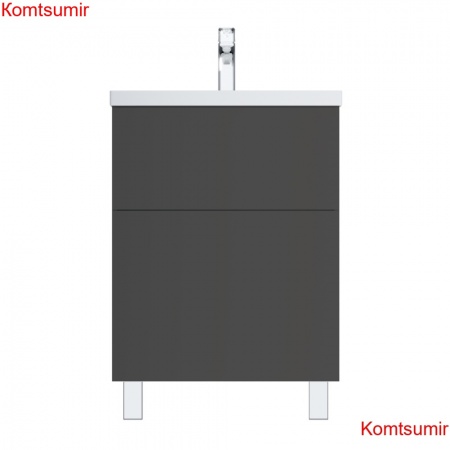 M90FSX06022GM32 GEM, База под раковину, напольная, 60 см, 2 ящика push-to-open, графит матовый