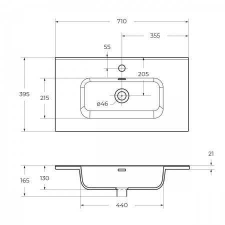 Керамическая раковина BelBagno BB700/390ETL