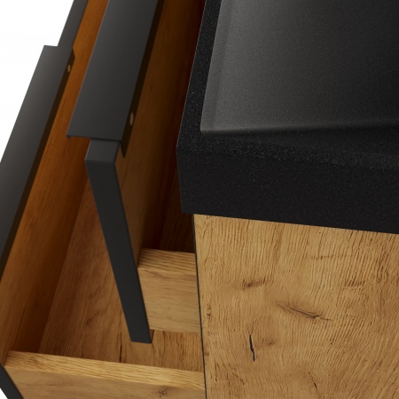 Тумба Fostero 80 подвесная Дуб Крафт золотой с раковиной