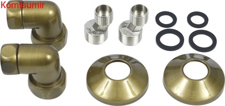 Полотенцесушитель водяной Двин F primo 60/50 1" - 3/4" - 1/2" состаренная бронза