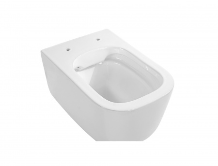 Унитаз подвесной безободковый AQUATEK ЛУГАНО AQ2002-00 510*350*360 мм, горизонтальный выпуск, тонкое сиденье с механизмом плавного закрывания, крепеж