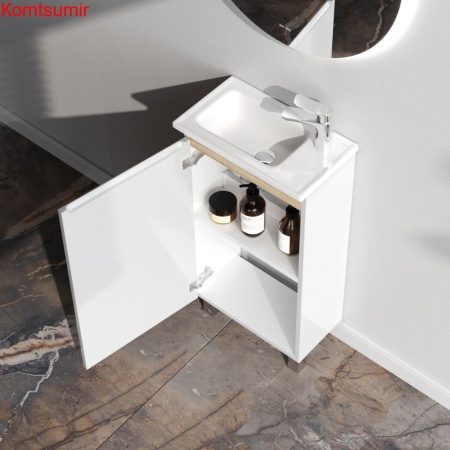 M85AFSX0451WG X-Joy, База под раковину, напольная, 45 см, 1 дверца, белый глянец