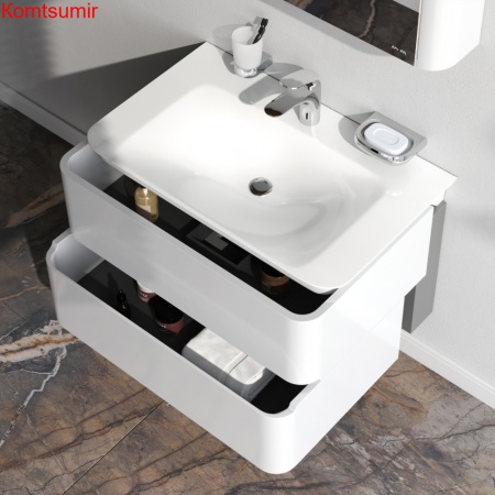 M30FHX0802WG Sensation, База под раковину, подвесная, 80 см, ящики, белый, глянцевая, шт