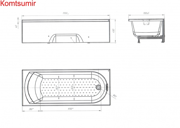 Акриловая ванна 1Marka Ванна Poseidon Lily 170x70