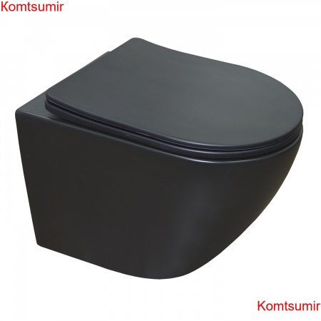 Унитаз подвесной Azario Gloria 480х370х360 безободковый, с сиденьем микролифт, чёрный матовый (AZ-2003MB) Унитаз подвесной Azario Gloria 480х370х360 безободковый, с сиденьем микролифт, чёрный матовый (AZ-2003MB)