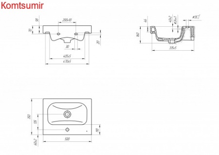 Раковина Cersanit Moduo Slim 50