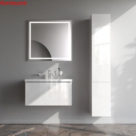 M90FHX07521WG GEM, База под раковину, подвесная, 75 см, 1 ящик push-to-open, цвет: белый, глянец