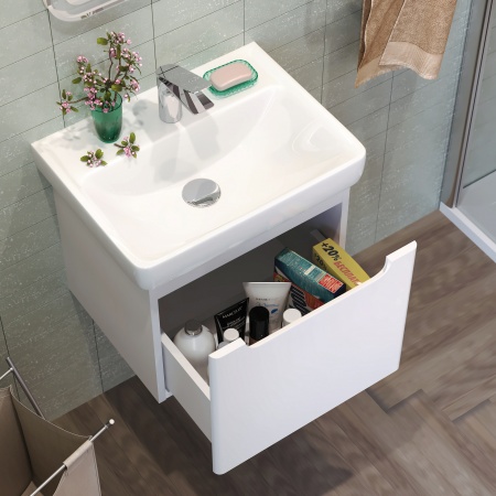 Тумба под раковину Supro 50 подвесная белая