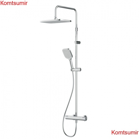 AM.PM F078F400 Func, душ. система: см-ль д/душа с ТМС, душ.штанга, верхн. душ квадр., ручн.душ, хром