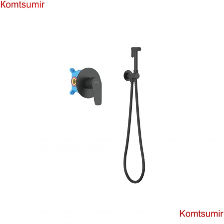 Набор с гигиеническим душем (смеситель + гигиеническая лейка + шланг + шланговое подсоединение с держателем) AQUATEK, матовый черный AQ1119MB БЕТТА