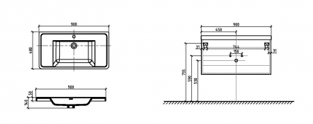 Раковина из искусственного мрамора BelBagno ANCONA-N ENERGIA-N EA-900-LVB