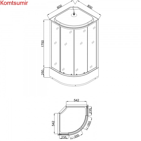 Душевая кабина Loranto 80x80x215 поддон 25 см, 4 мм прозрачное стекло с рисунком "мозайка" (CS-800-25ТМ/М)