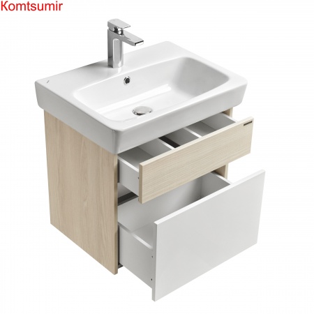 Тумба под раковину AQUATON ВЕРДИ 60 подвесная, белый ясень (1A206701VDAV0)