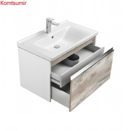 Тумба под раковину AQUATON Капри 80 подвесная, бетон пайн (1A230201KPDA0)