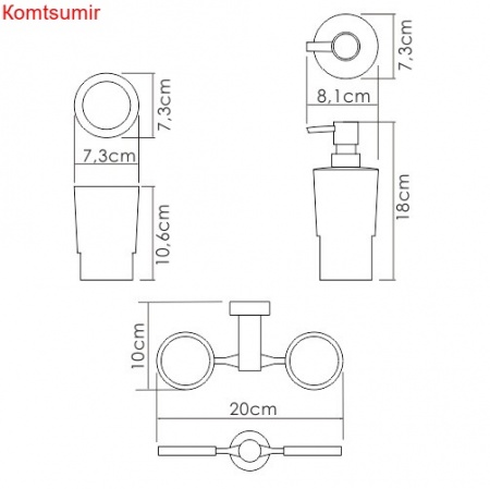 WasserKRAFT K-28289 Держатель стакана и дозатора