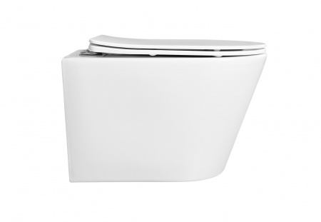 Унитаз подвесной безободковый AQUATEK ВЕГА AQ1905-00 525*360*320 мм, горизонтальный выпуск, тонкое сиденье с механизмом плавного закрывания, крепеж Унитаз подвесной безободковый AQUATEK ВЕГА AQ1905-00 525*360*320 мм, горизонтальный выпуск, тонкое сиденье с механизмом плавного закрывания, крепеж