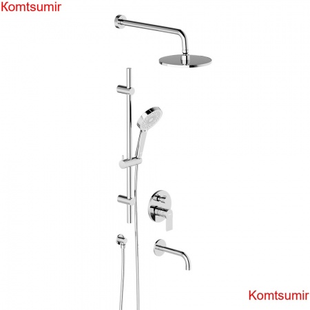 Damixa 947540000 Apollo встраиваемая душевая система с ванно-душевым смесителем и изливом, хром Damixa 947540000 Apollo встраиваемая душевая система с ванно-душевым смесителем и изливом, хром