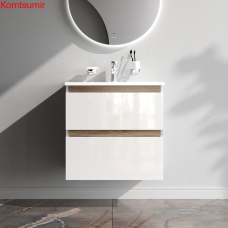 M85AFHX0652WG X-Joy, База под раковину, подвесная, 65 см, 2 ящика, белый глянец