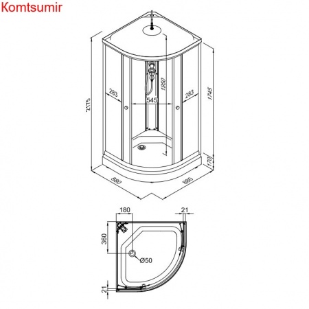 Душевая кабина Triton Топ 88*88 А
