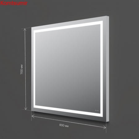 M91AMOX0801WG Универсальное зеркало настенное с контурной LED-подсветкой, 80 см