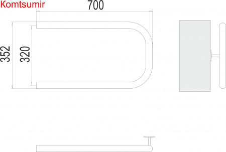 П-обр AISI 32х2 320х700 Полотенцесушитель  TERMINUS П-обр AISI 32х2 320х700 Полотенцесушитель  TERMINUS
