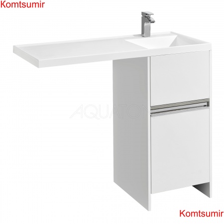 Тумба для раковины AQUATON Лондри 400 под стиральную машинку, белая (1A236001LH010)