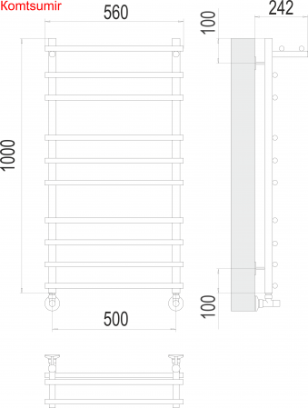 Ватра с/п П10 500х1000 Полотенцесушитель  TERMINUS