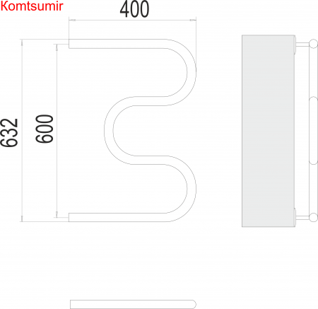 М-обр БШ 600х400 Полотенцесушитель  TERMINUS