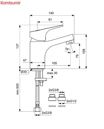 BA366AA NEXT Смеситель для умывальника BA366AA NEXT Смеситель для умывальника