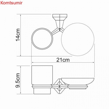 WasserKRAFT Aller K-1126C Держатель стакана и мыльницы