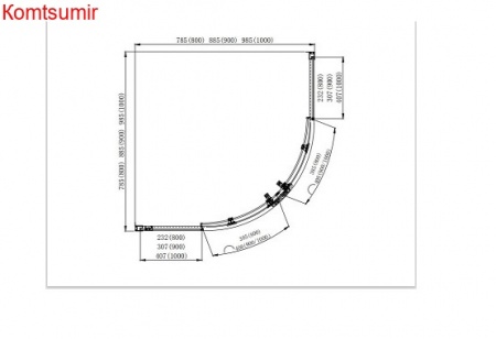 Aquatek Душевой уголок 1/4 круга, двери раздвижные 200х80x80, хром