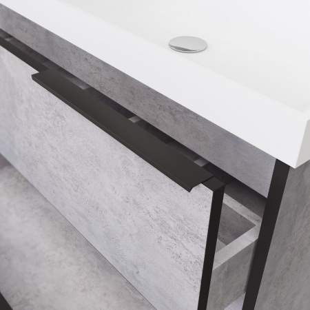 Тумба Fostero 80 подвесная Цемент Светлый с раковиной