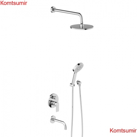 Damixa 947510000 Apollo встраиваемая душевая система с ванно-душевым смесителем и изливом, хром Damixa 947510000 Apollo встраиваемая душевая система с ванно-душевым смесителем и изливом, хром