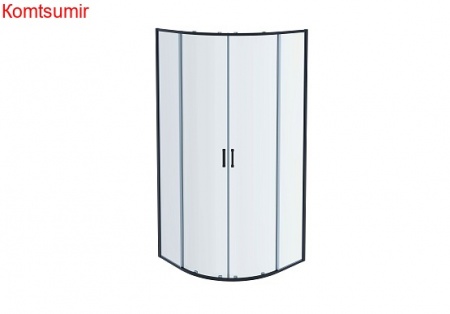 Aquatek Душевой уголок 1/4 круга, двери раздвижные 200х80x80, черный матовый