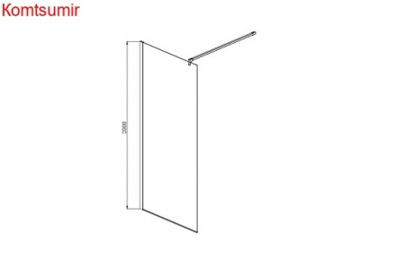 Aquatek Душевая перегородка Walk in с держателем 200х100, черный матовый