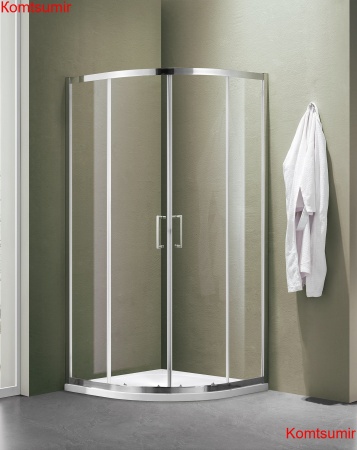 Душевое ограждение SANTREK AQUA Lea-R-1000-C-Chrome 1000*1000*1850 Радиус стекло Прозр 5мм, профиль Хром