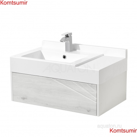 Тумба под раковину AQUATON Сакура 80 подвесная, светлое дерево (1A236401SKW80)